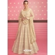 Light Beige Readymade Designer Wedding Wear Real Georgette Anarkali Suit