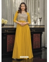 Yellow Readymade Designer Wedding Wear Georgette Anarkali Suit