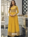 Yellow Readymade Designer Wedding Wear Georgette Anarkali Suit