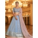 Aqua Grey Designer Wedding Wear Lehenga Choli