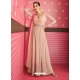 Baby Pink Readymade Designer Wedding Wear Real Georgette Anarkali Suit