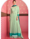 Sea Green Readymade Designer Wedding Wear Real Georgette Anarkali Suit