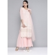 Baby Pink Readymade Designer Party Wear Georgette Palazzo Suit