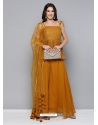Mustard Readymade Designer Party Wear Georgette Palazzo Suit
