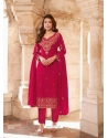 Rose Red Designer Party Wear Georgette Palazzo Suit