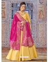 Yellow Readymade Designer Wedding Wear Silk Anarkali Suit