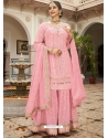 Pink Readymade Designer Party Wear Faux Georgette Sharara Suit