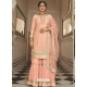 Peach Readymade Designer Party Wear Faux Georgette Sharara Suit