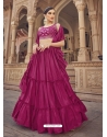 Medium Violet Designer Wedding Wear Chinon Lehenga Choli