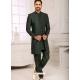 Dark Green Premium Readymade Designer Indo Western Sherwani