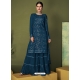 Teal Blue Designer Party Wear Faux Georgette Sharara Suit