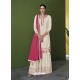 Off White Designer Party Wear Faux Georgette Sharara Suit