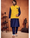 Royal Blue Exclusive Readymade Silk Kurta Pajama With Jacket