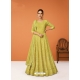 Lemon Designer Wedding Wear Georgette Anarkali Suit
