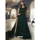 Dark Green Designer Wedding Wear Butterfly Net Anarkali Suit