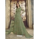 Pista Green Designer Wedding Wear Butterfly Net Anarkali Suit