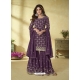 Purple Designer Party Wear Real Georgette Sharara Suit