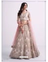 Off White Designer Wedding Wear Net Lehenga Choli