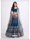 Teal Blue Designer Wedding Wear Silk Georgette Lehenga Choli