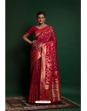 Rani And Red Designer Silk Saree