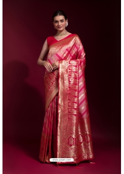Amazing Light Pink Designer Silk Saree