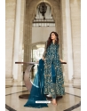 Teal Pure Butterfly Net Designer Suit