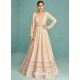 Baby Pink Readymade Designer Wedding Wear Real Georgette Anarkali Suit