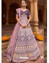 Pink Designer Wedding Wear Velvet Lehenga Choli