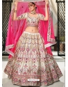 Off White Designer Wedding Wear Silk Lehenga Choli