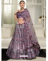 Lavender Designer Wedding Wear Silk Lehenga Choli