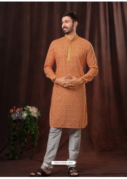 Orange Exclusive Designer Readymade Kurta Pajama