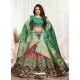 Forest Green Designer Wedding Wear Banarasi Meenakari Lehenga Choli