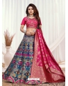 Rani Designer Wedding Wear Banarasi Meenakari Lehenga Choli