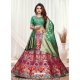 Jade Green Designer Wedding Wear Banarasi Meenakari Lehenga Choli