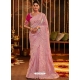 Pink Designer Wedding Wear Embroidered Sari