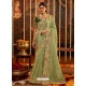 Pista Green Designer Wedding Wear Embroidered Sari