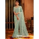 Sea Green Designer Wedding Wear Embroidered Sari