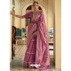Mauve Designer Wedding Wear Smooth Silk Sari