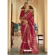 Rose Red Designer Wedding Wear Smooth Silk Sari