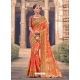 Orange Designer Silk Saree