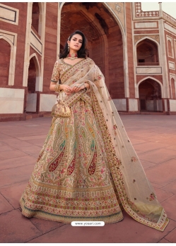 Golden Fancy Silk Designer Bridal Lehenga Choli