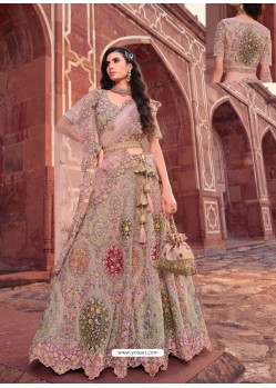 Light Pink Fancy Silk Designer Bridal Lehenga Choli