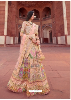 Baby Pink Fancy Silk Designer Bridal Lehenga Choli
