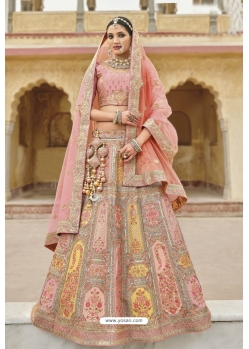 Pink Heavy Worked Fancy Wedding Lehenga Choli