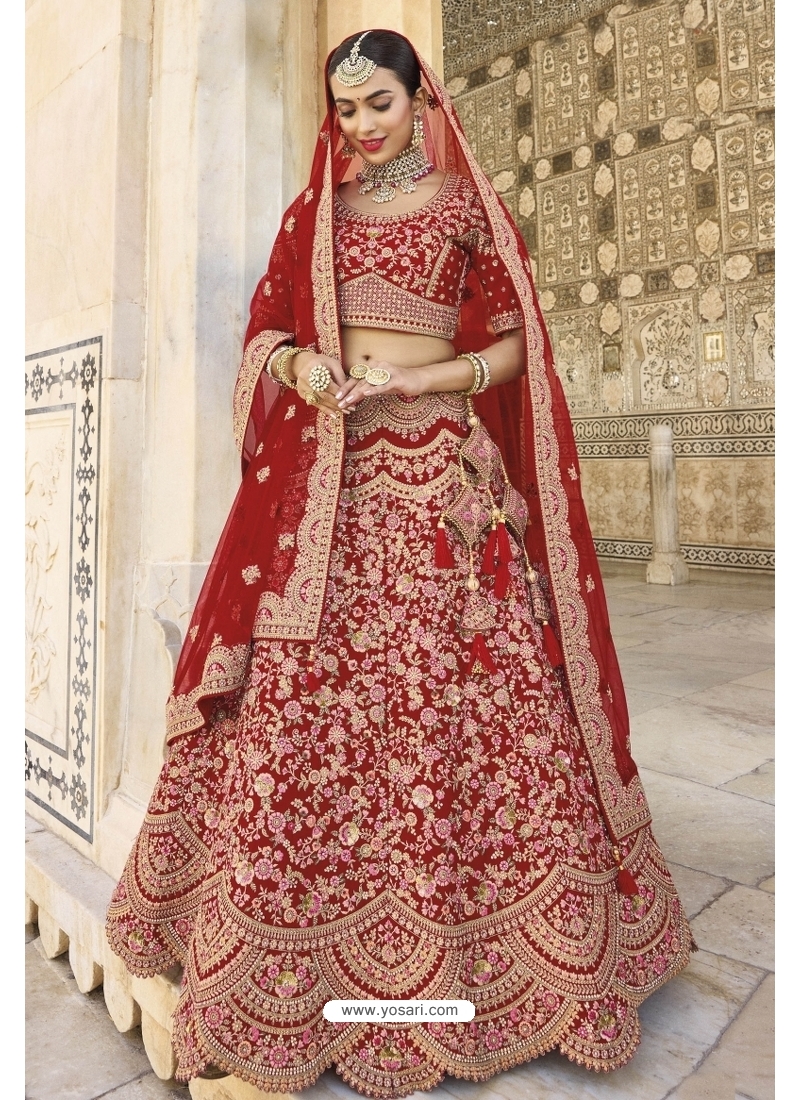 Beautiful Red Heavy Fancy Wedding Lehenga Choli