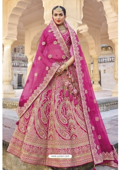 Stylish Rani Pink Heavy Fancy Wedding Lehenga Choli