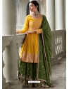 Yellow And Green Georgette Heavy Designer Suit