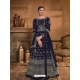 Navy Blue Designer Georgette Heavy Embroidered Party Wear Suit