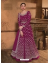 Rani Pink Designer Georgette Heavy Embroidered Party Wear Suit