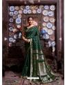 Dark Green Banarasi Silk Designer Party Wear Saree